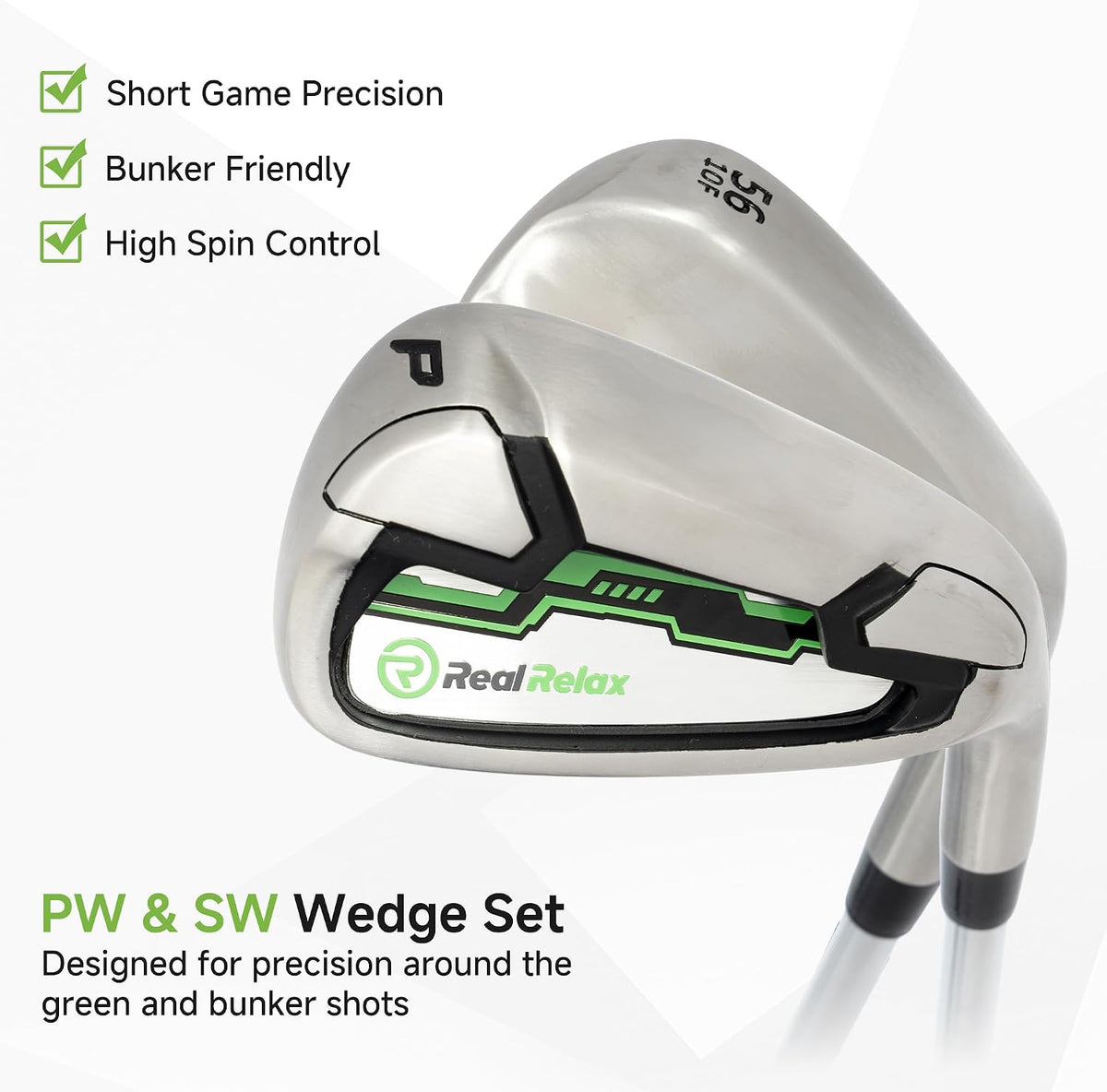 Real Relax 15 Piece Golf Club Set for Men and Women Right Handed Green--Golf World-Golf World
