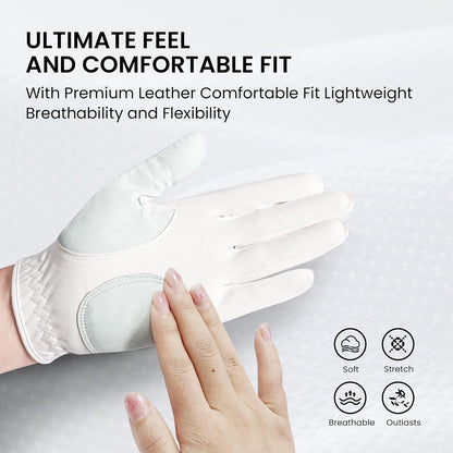 FINGER TEN Women's Golf Gloves Breathable Flexible Polyester Black Pair Size S--Golf World-Golf World