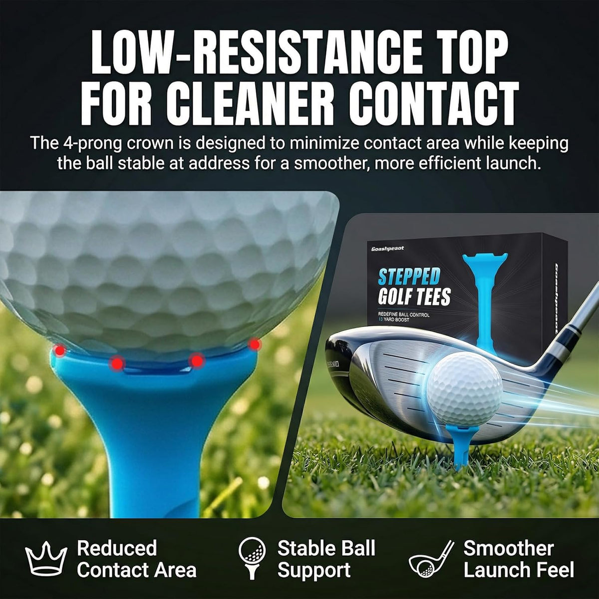 110 Pack Stepped Golf Tees, 70 Long and 40 Short for Consistent Height--Golf World-Golf World