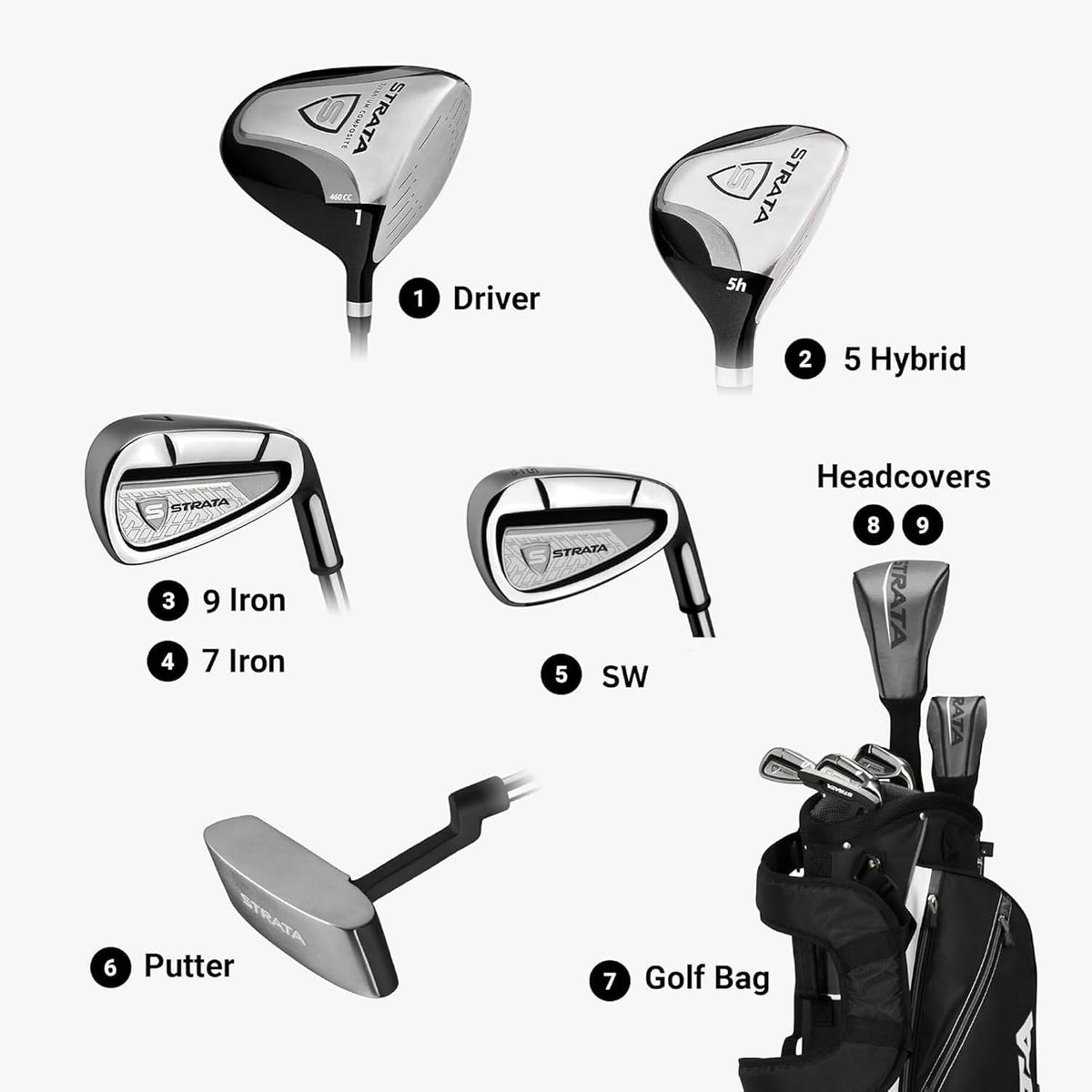 Callaway Strata Men's 12 Piece Left Hand Complete Golf Club Set--Golf World-Golf World