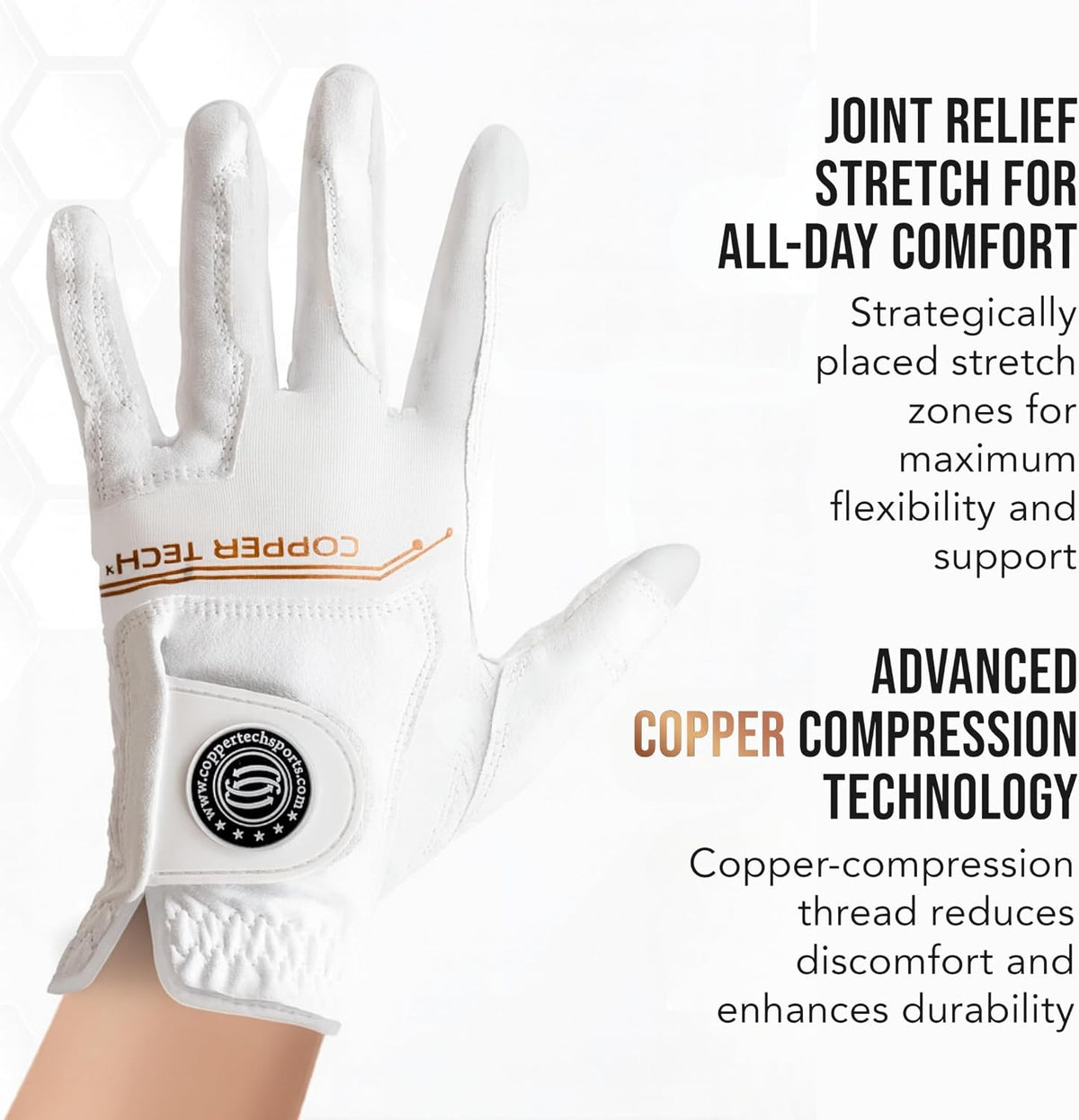 Copper Tech Womens Golf Gloves 2 Pack Tacky Synthetic Leather Black Pink--Golf World-Golf World