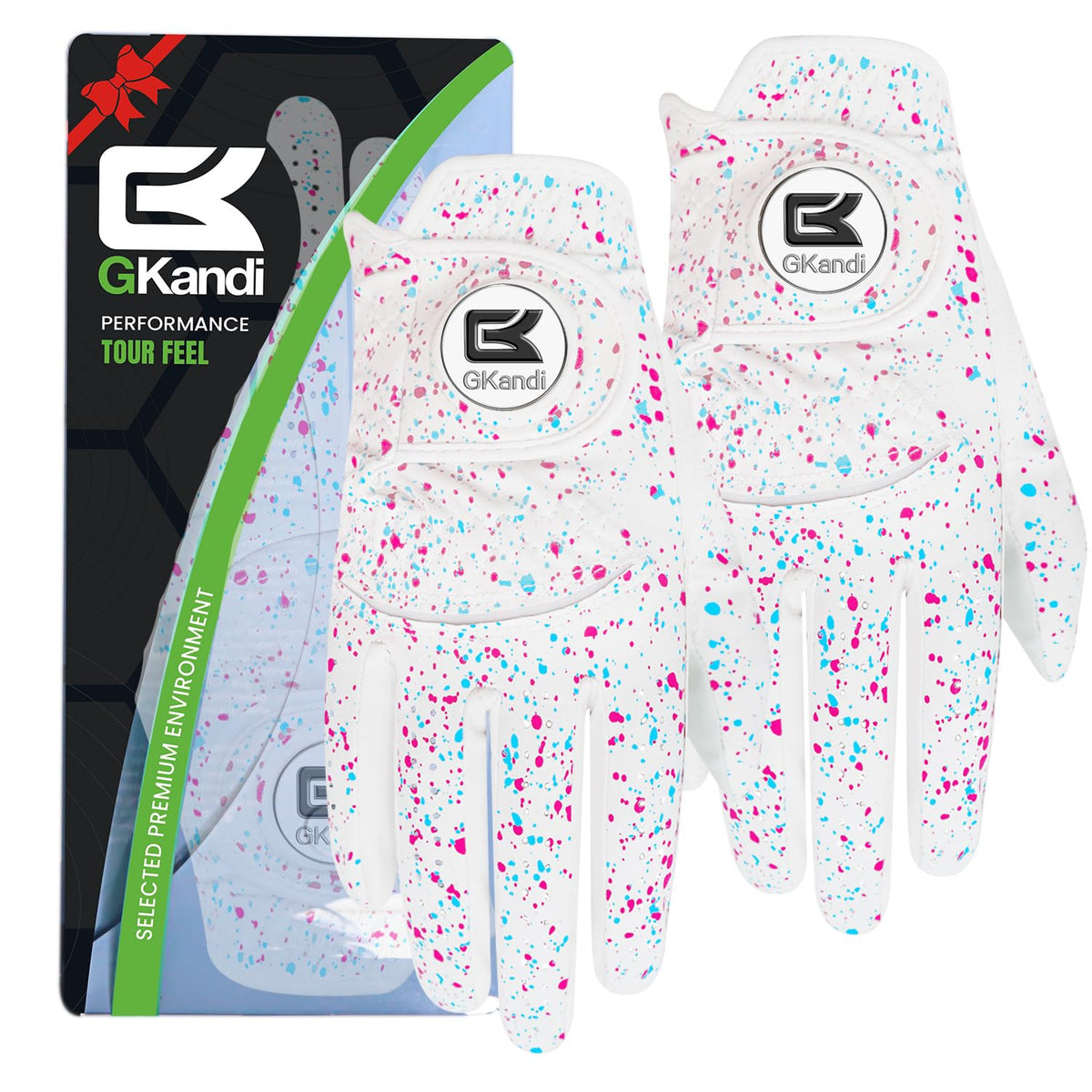 GKandi Mens Golf Gloves 2 Pack All Weather Grip Leather Small Left Hand--Golf World-Golf World