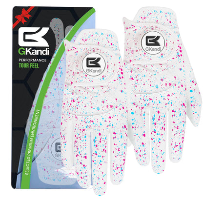 GKandi Mens Golf Gloves 2 Pack All Weather Grip Leather Small Left Hand--Golf World-Golf World