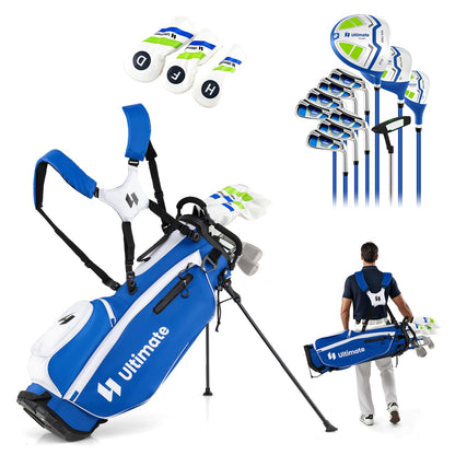 ULTIMATE Mens Right Handed 15 Piece Golf Club Set With Driver And Stand Bag