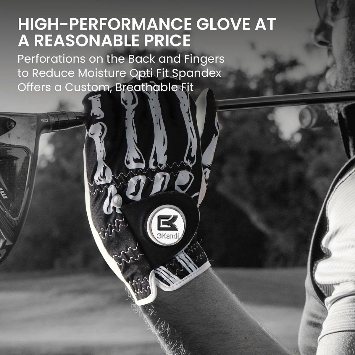 GKandi Mens Golf Gloves 2 Pack All Weather Grip Leather Small Left Hand--Golf World-Golf World
