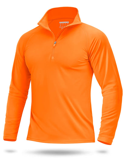 Boladeci Quarter Zip Men Golf Shirt UPF 50+ Long Sleeve Sun Protection