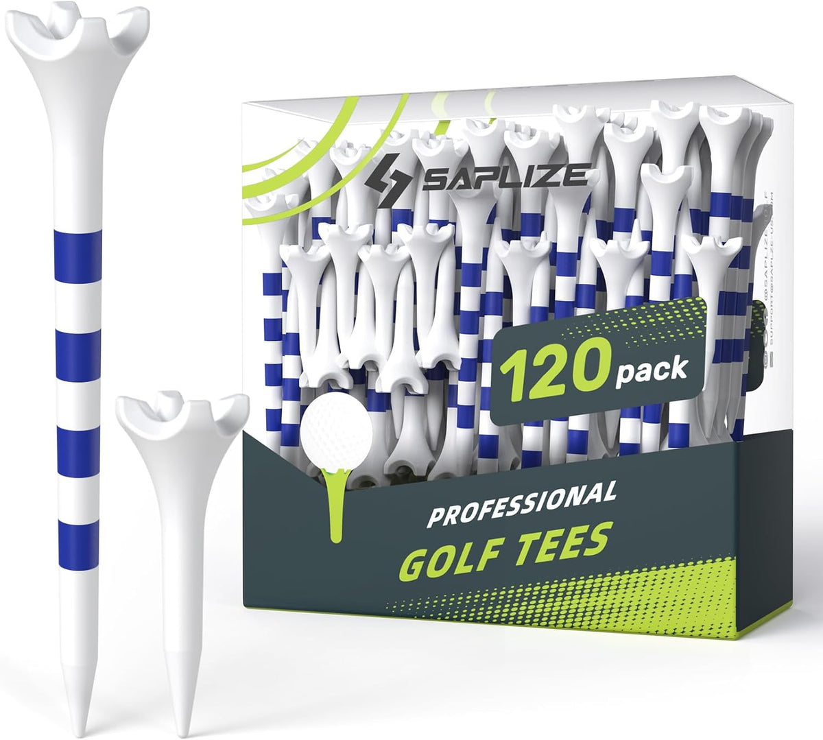 SAPLIZE 120 Pack Plastic Golf Tees with Four Prong Head in Two Sizes--Golf World-Golf World