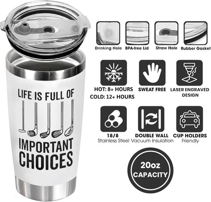 Best Ever 20oz Cup, Golf Presents for Men - Golfer Gifts for Men Unique - Funny Golf Gifts for Him, Father, Dad Uncle, Husband Boyfriend, Golf Lovers