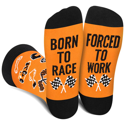 Funny Socks for Men Women - FORCED TO WORK Novelty Funky Socks Fun Gifts - Birthday Christmas Gifts for Men Teen Boys