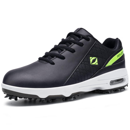 Fenlern Men's Golf Shoes Spiked Waterproof Comfortable Air Cushion F006