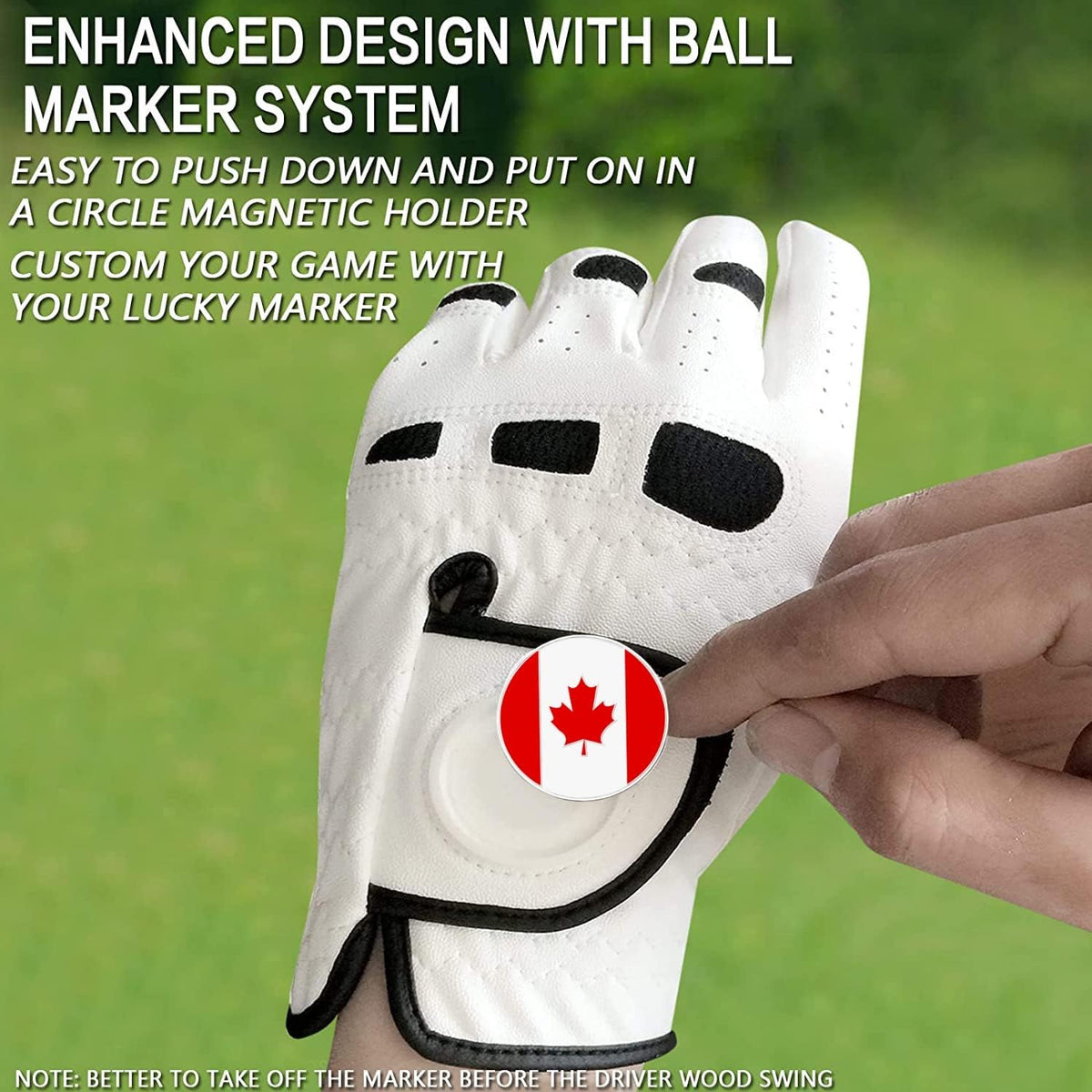 BRAMASOLE Mens Leather Golf Glove with CA Flag Ball Marker 3X Large--Golf World-Golf World
