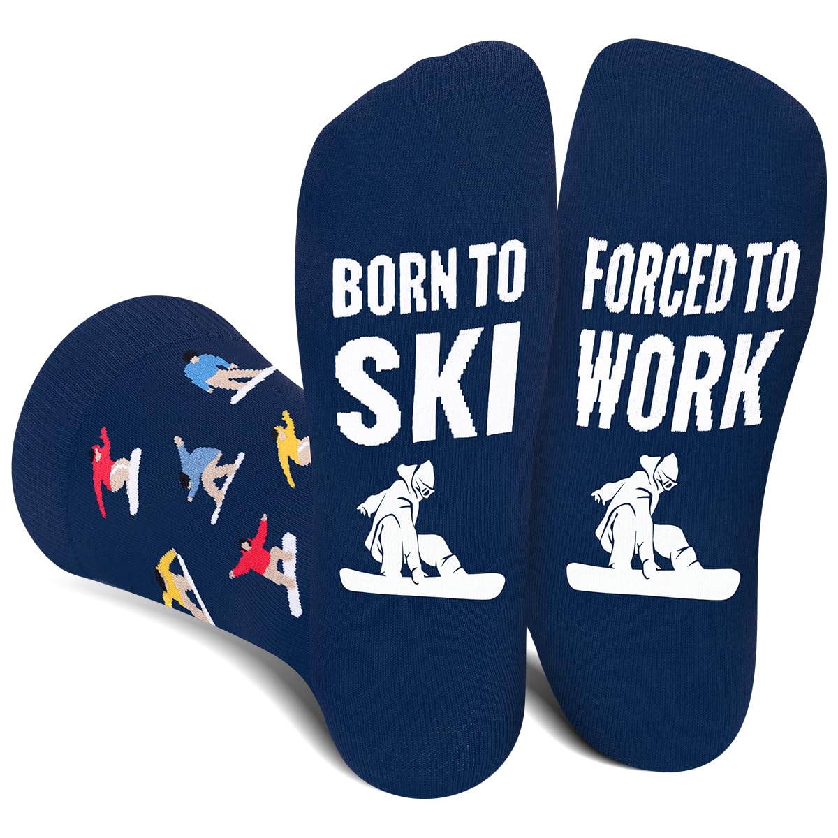 Funny Socks for Men Women - FORCED TO WORK Novelty Funky Socks Fun Gifts - Birthday Christmas Gifts for Men Teen Boys