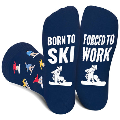 Funny Socks for Men Women - FORCED TO WORK Novelty Funky Socks Fun Gifts - Birthday Christmas Gifts for Men Teen Boys