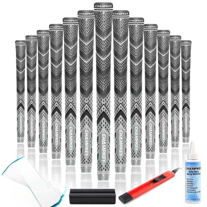 CHAMPKEY Professional Hybrid Golf Grips 13 Pack - Come with All Repair Kits - All Weather Performance and High Feedback Golf Club Grips