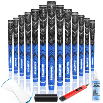 CHAMPKEY Professional Hybrid Golf Grips 13 Pack - Come with All Repair Kits - All Weather Performance and High Feedback Golf Club Grips