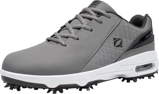 Fenlern Men's Golf Shoes Spiked Waterproof Comfortable Air Cushion F006