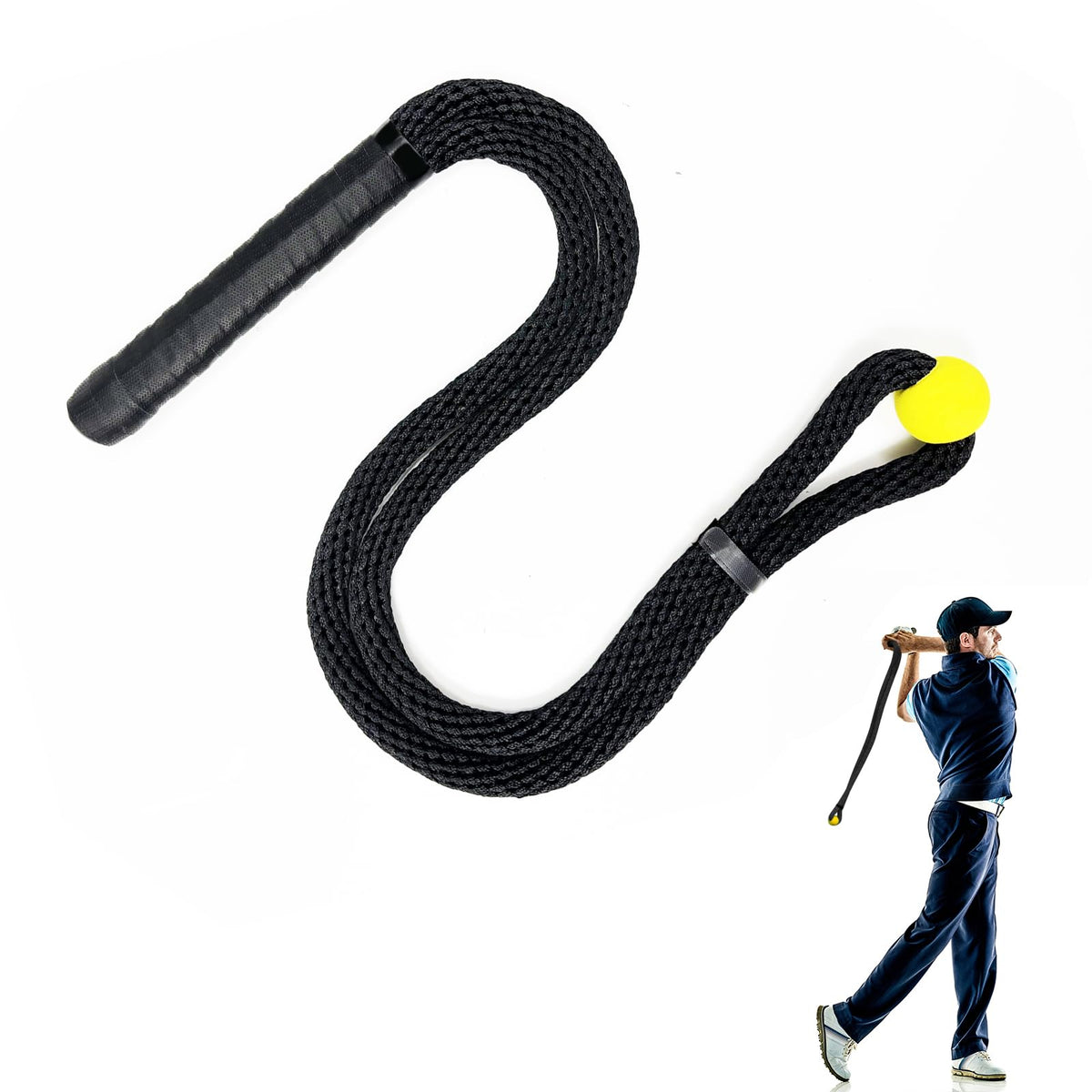 Golf Rope Swing Trainer, Professional Golf Swing Rope Training Aid to Improve Speed, Tempo, Rhythm, Flexibility and Strength, Golf Warm-Up Practice Equipment for Golfers of All Levels