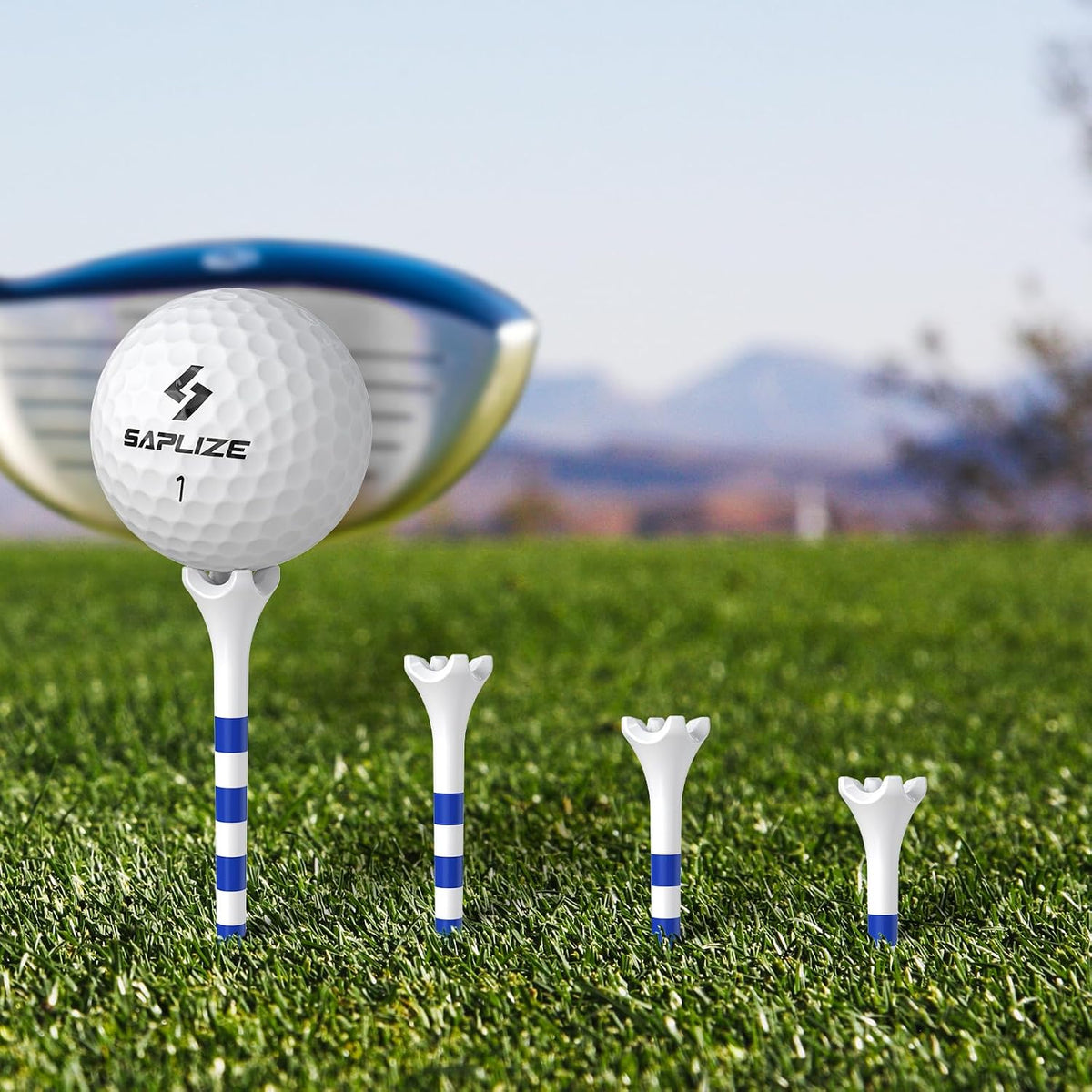 SAPLIZE 120 Pack Plastic Golf Tees with Four Prong Head in Two Sizes--Golf World-Golf World