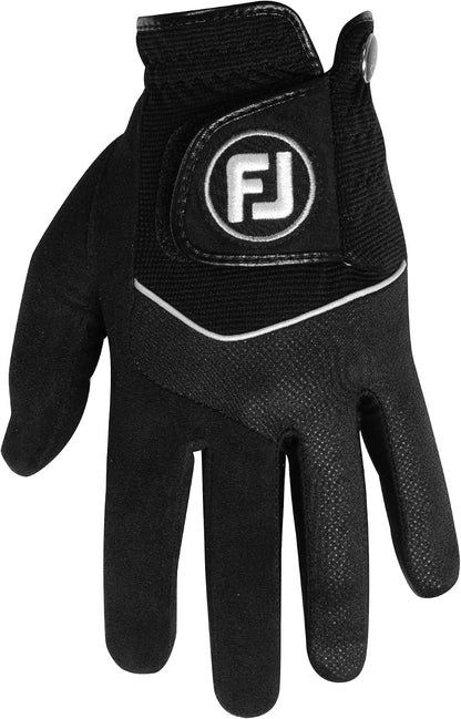 FootJoy Men's RainGrip Breathable Golf Gloves Black Medium Large Pair--Golf World-Golf World