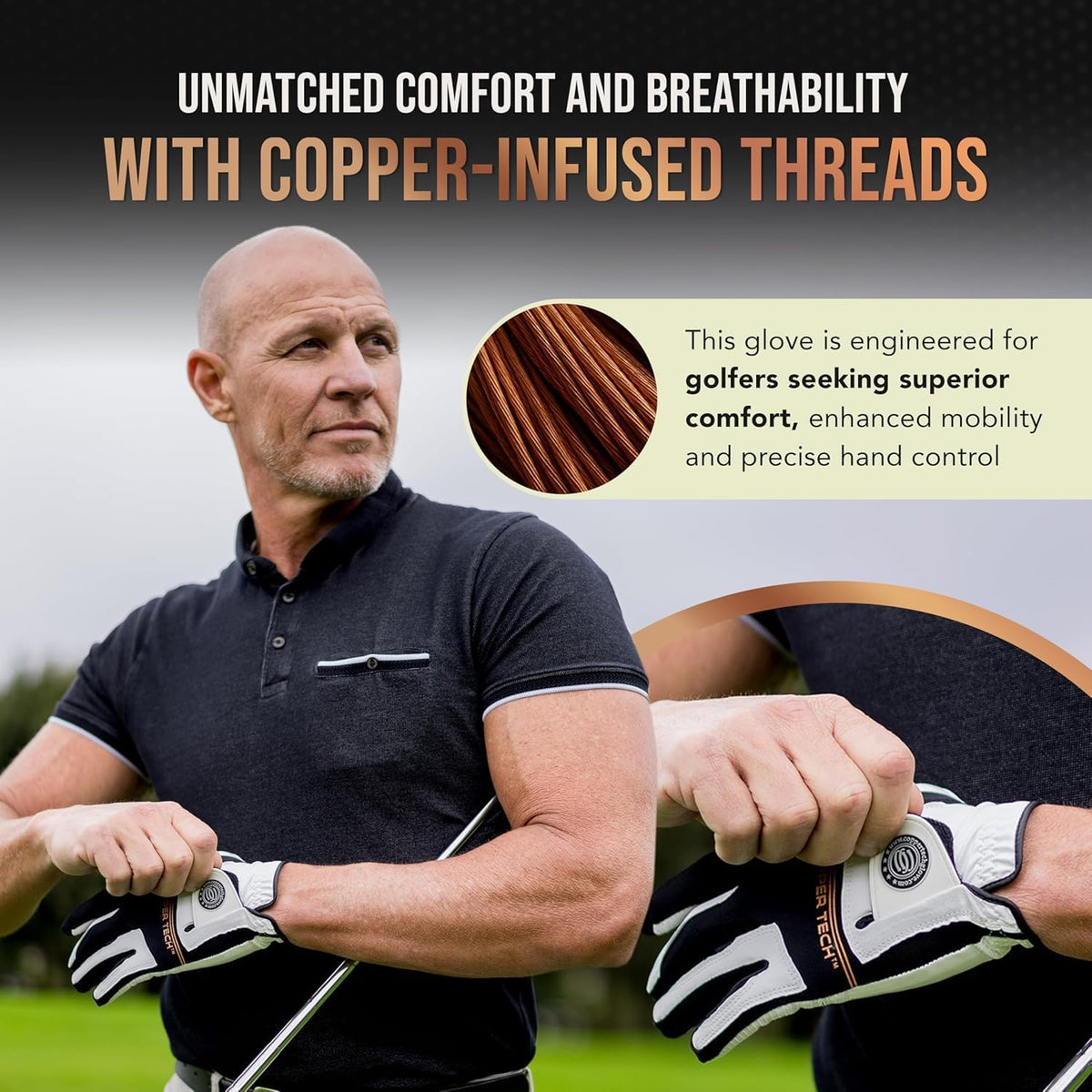 Copper Tech Men's Copper Compression Golf Gloves 2 Pack Left or Right Hand--Golf World-Golf World