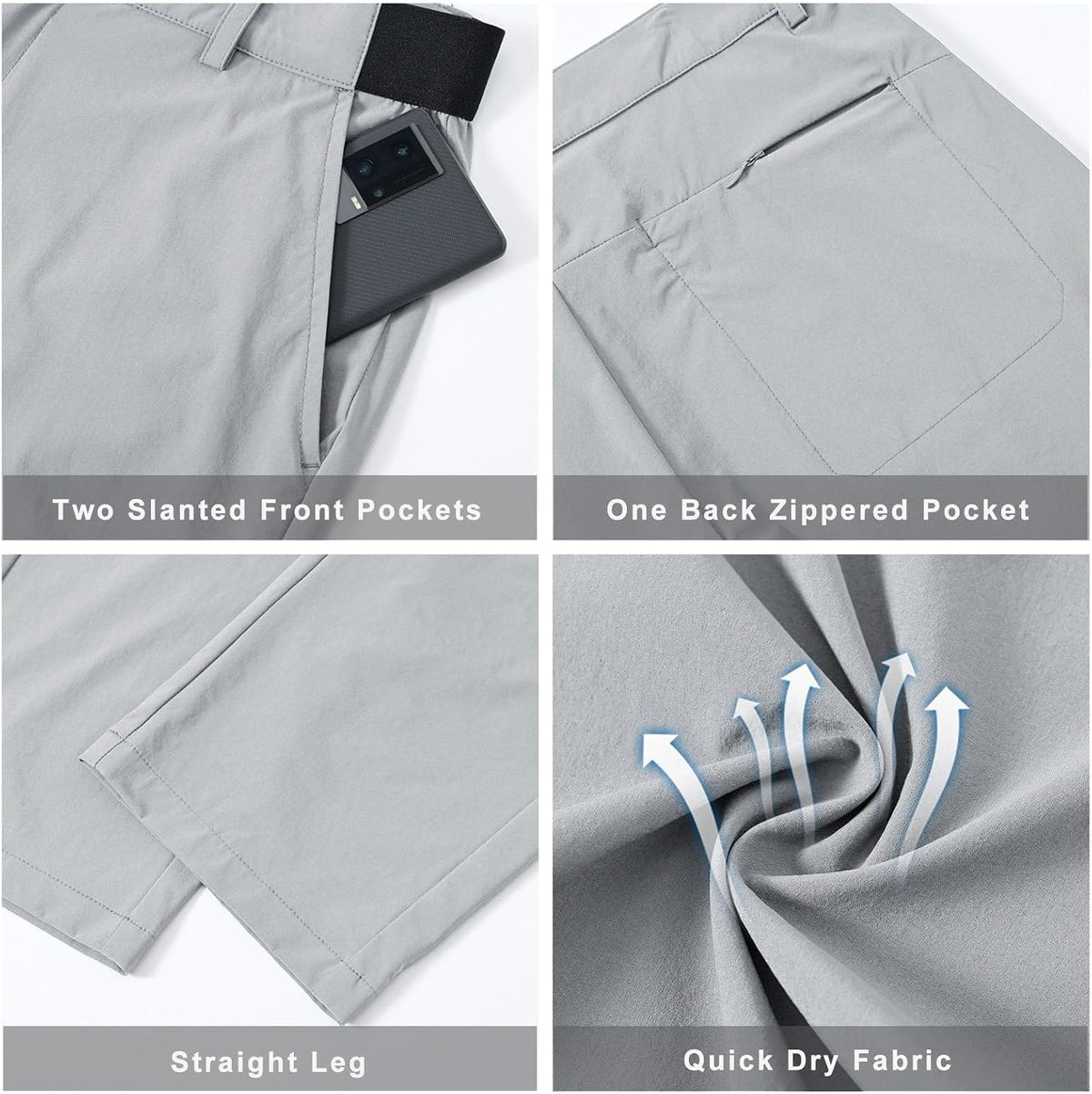 JHMORP Men's Golf Pants Stretch Light Dress Casual Work Pants with Pockets