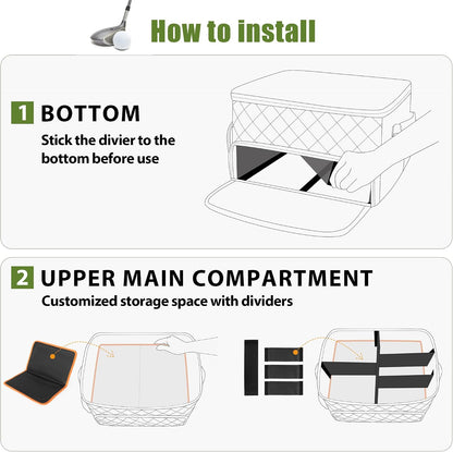 PGmoon 2 Layer Golf Trunk Organizer for Men Women, Black