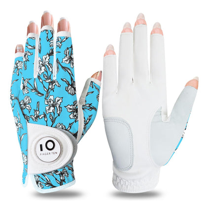 FINGER TEN Women's Golf Gloves Breathable Flexible Polyester Black Pair Size S--Golf World-Golf World