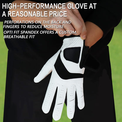 FINGER TEN 3X Large Golf Gloves for Men Left or Right Hand 5 Pack White--Golf World-Golf World