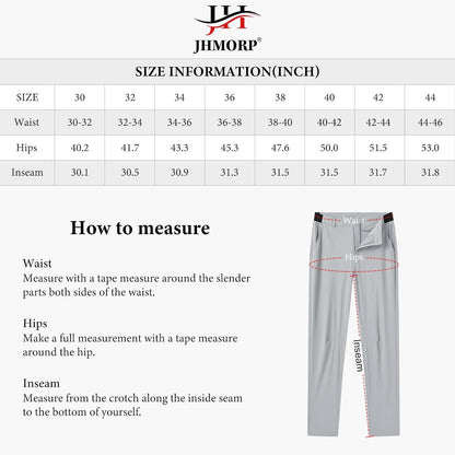 JHMORP Men's Golf Pants Stretch Light Dress Casual Work Pants with Pockets