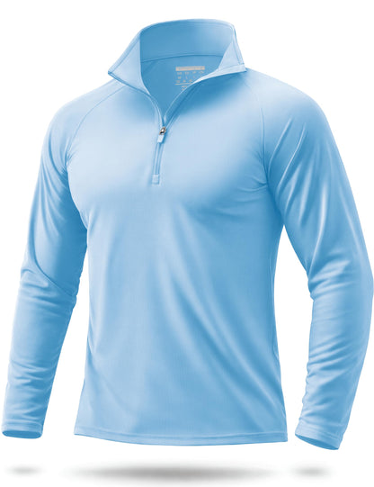 Boladeci Quarter Zip Men Golf Shirt UPF 50+ Long Sleeve Sun Protection