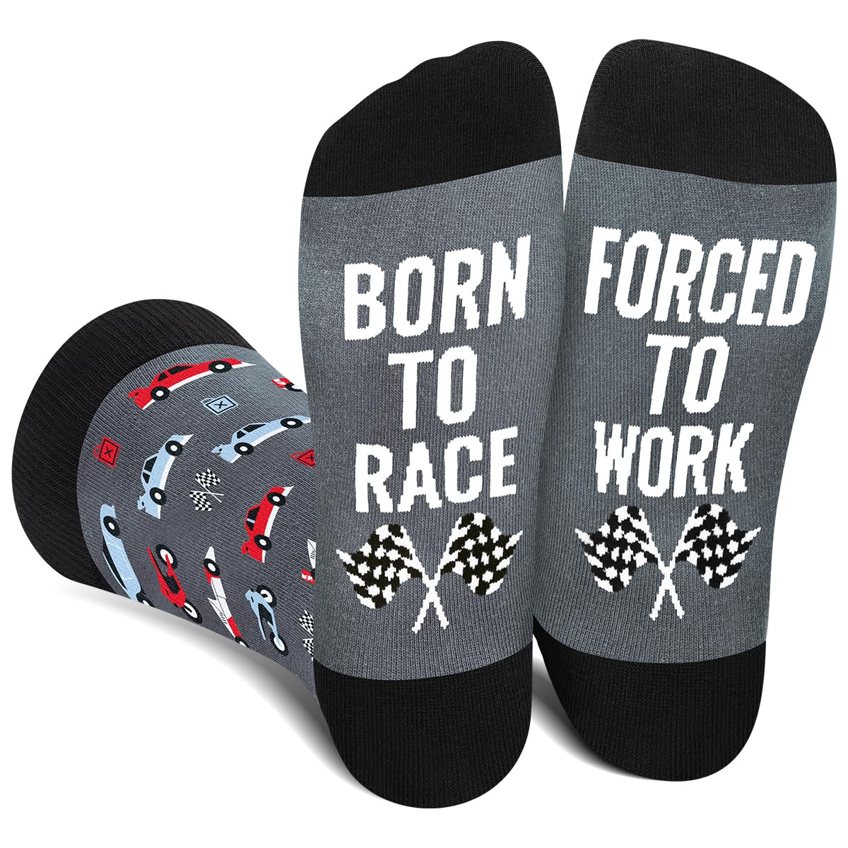 Funny Socks for Men Women - FORCED TO WORK Novelty Funky Socks Fun Gifts - Birthday Christmas Gifts for Men Teen Boys