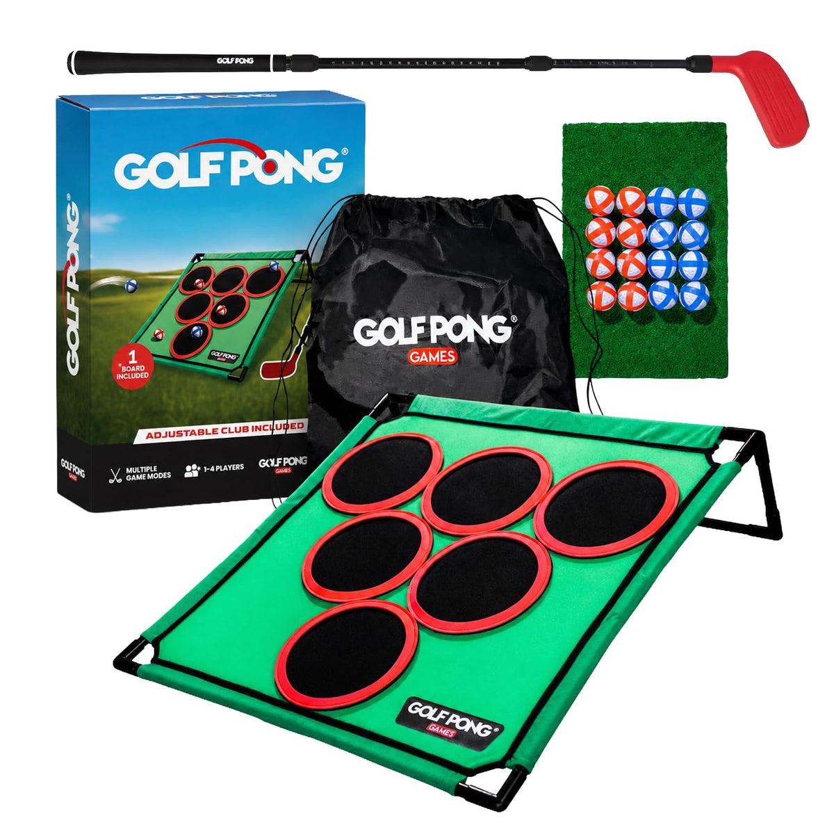 Golf Pong Chipping Game for Men Women Beginners and Kids 1 Board--Golf World-Set:1x Board + 1 Club-Golf World