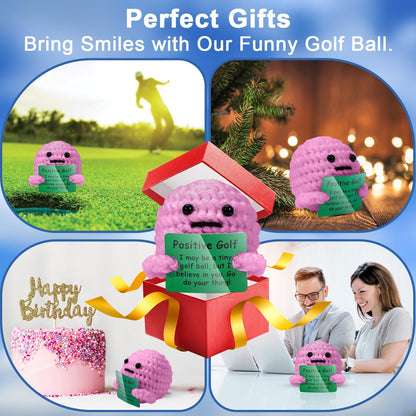 AICase Golf Gifts for Women Funny Positive Golf Ball Crochet Gag Gift Ideas, Emotional Support Nuggets for Women Golfers Accessories Tournament Mom Mothers Day Christmas Easter Birthday Stuff Gift