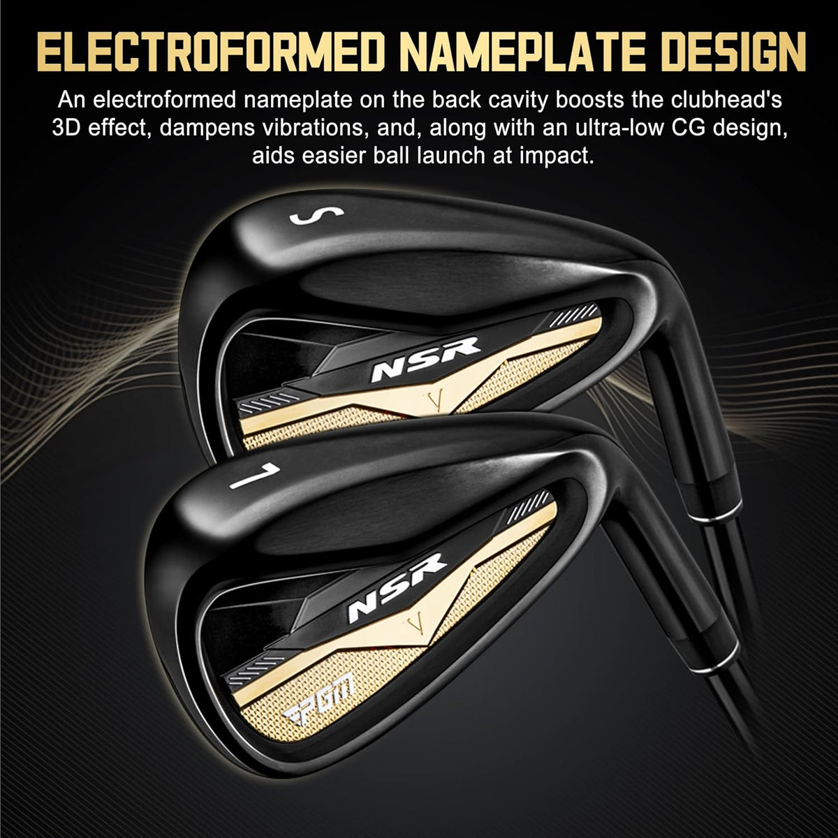 PGM NSR V Men’s Golf Iron Set,(5, 6, 7, 8, 9, PW, SW) Forged Irons,with Graphite Shafts for Right-Handed Golfers