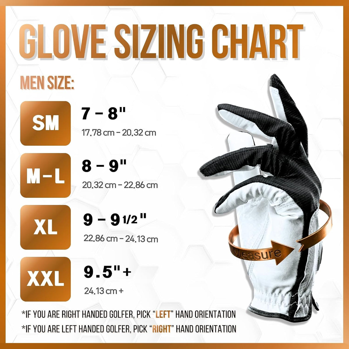 Copper Tech Men's Copper Compression Golf Gloves 2 Pack Left or Right Hand--Golf World-Golf World