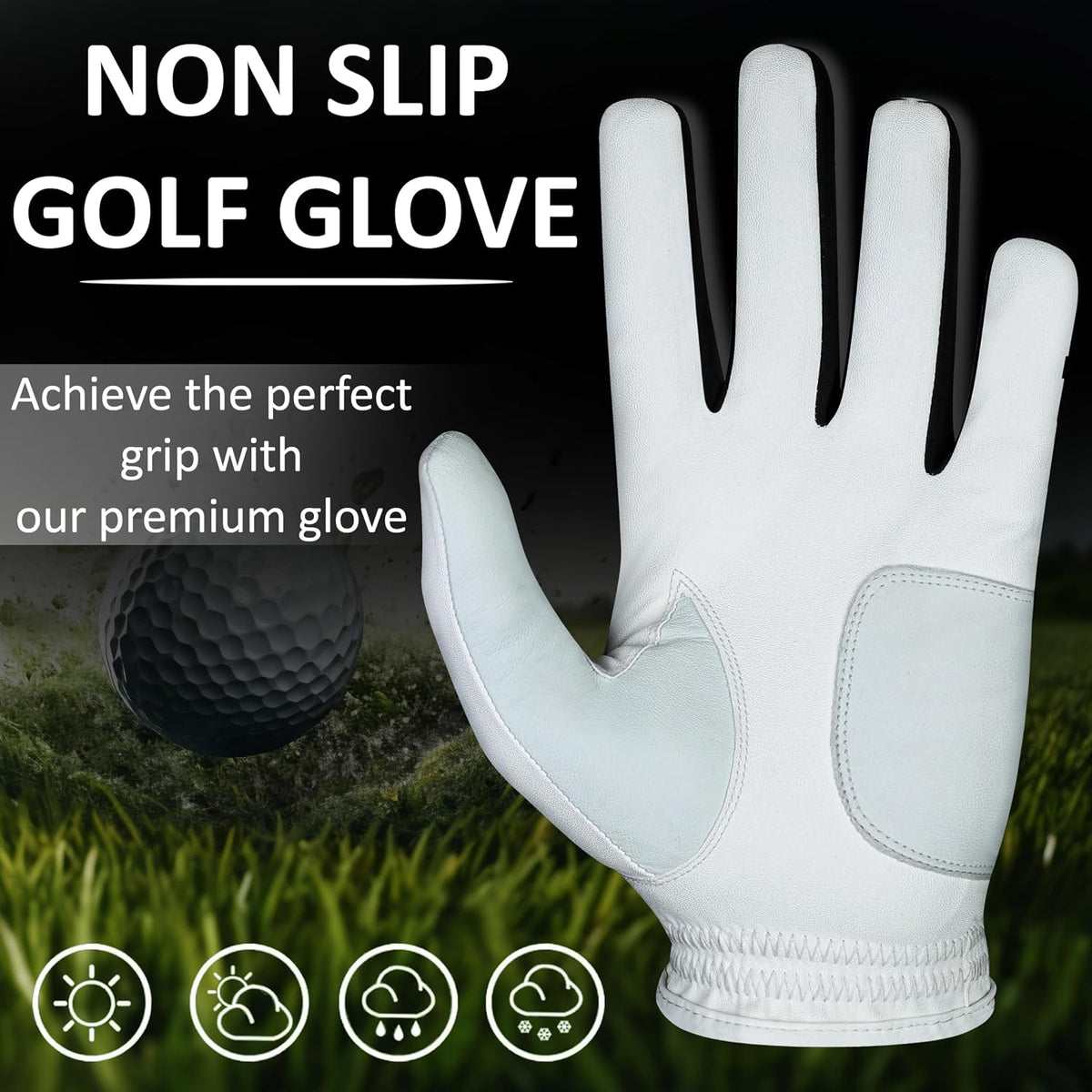 Blue Premium Golf Gloves 2 Pack With Breathable All Weather Comfort--Golf World-Golf World