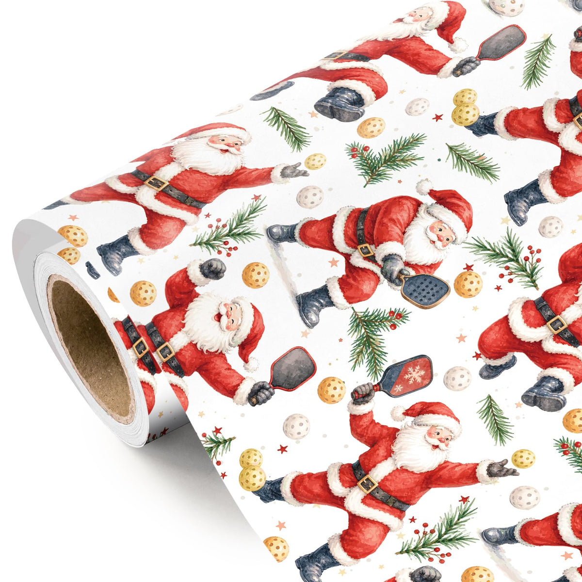 WRAPAHOLIC Christmas Wrapping Paper, Santa Claus with Golf Gift Wrap Paper