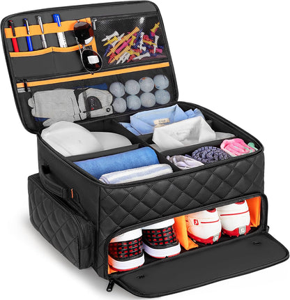 PGmoon 2 Layer Golf Trunk Organizer for Men Women, Black