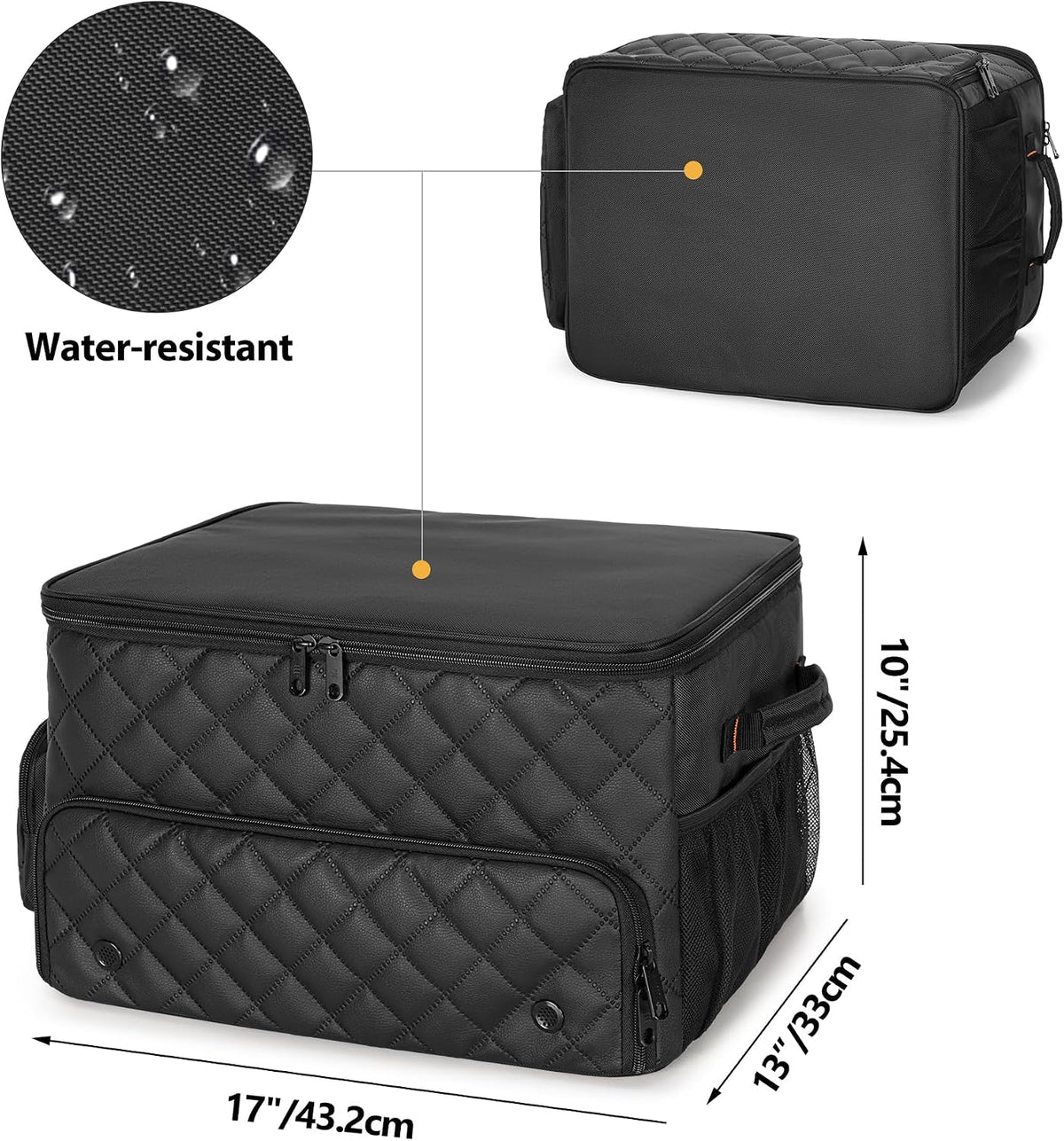 PGmoon 2 Layer Golf Trunk Organizer for Men Women, Black