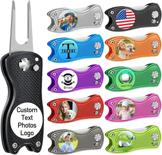Custom Golf Divot Tool with Ball Marker – Personalized Foldable Golf Repair Tool for Men & Women – Premium Gift for Golfers, Coaches, and Tournaments (color1)