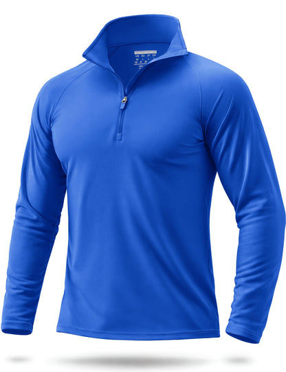 Boladeci Quarter Zip Men Golf Shirt UPF 50+ Long Sleeve Sun Protection