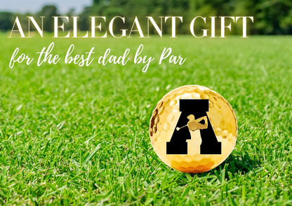 Dad Gifts Golf Balls Set of 3 for Golfer, Husband, Golf Lovers for Father's Day, Birthday, Retirement, Christmas - Gold