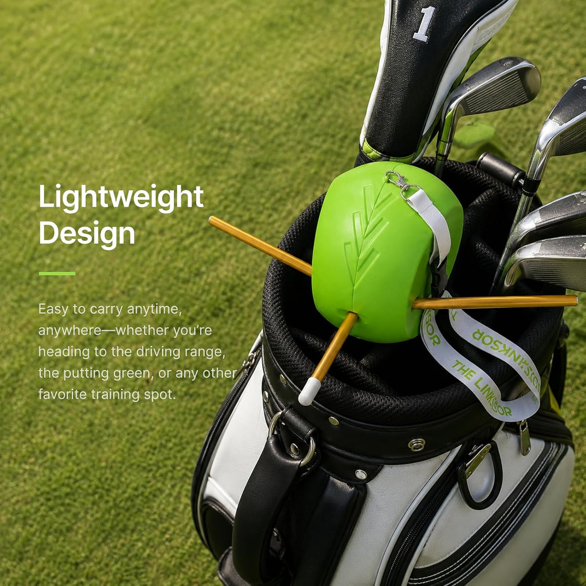 LI FITNESS Golf Training Ball with Rope and Grip Trainer for Swing Practice