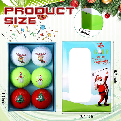 Outus 6 Pack Christmas Golf Balls Red Green White Holiday Gift--Golf World-Golf World