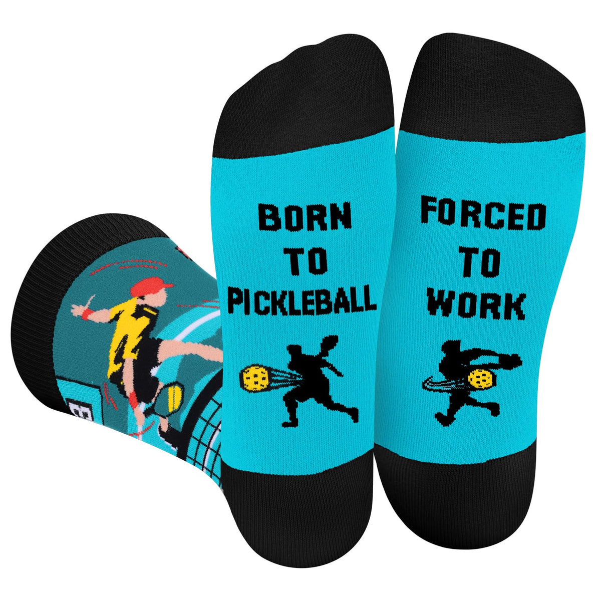 Funny Socks for Men Women - FORCED TO WORK Novelty Funky Socks Fun Gifts - Birthday Christmas Gifts for Men Teen Boys