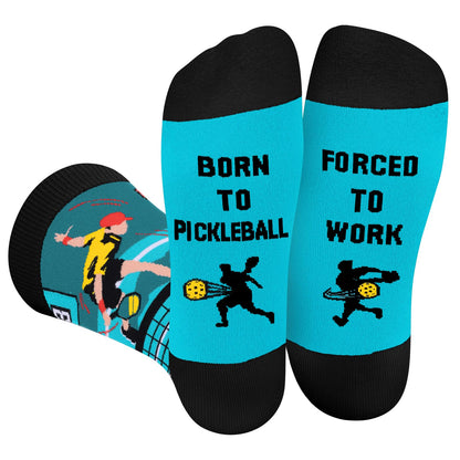 Funny Socks for Men Women - FORCED TO WORK Novelty Funky Socks Fun Gifts - Birthday Christmas Gifts for Men Teen Boys