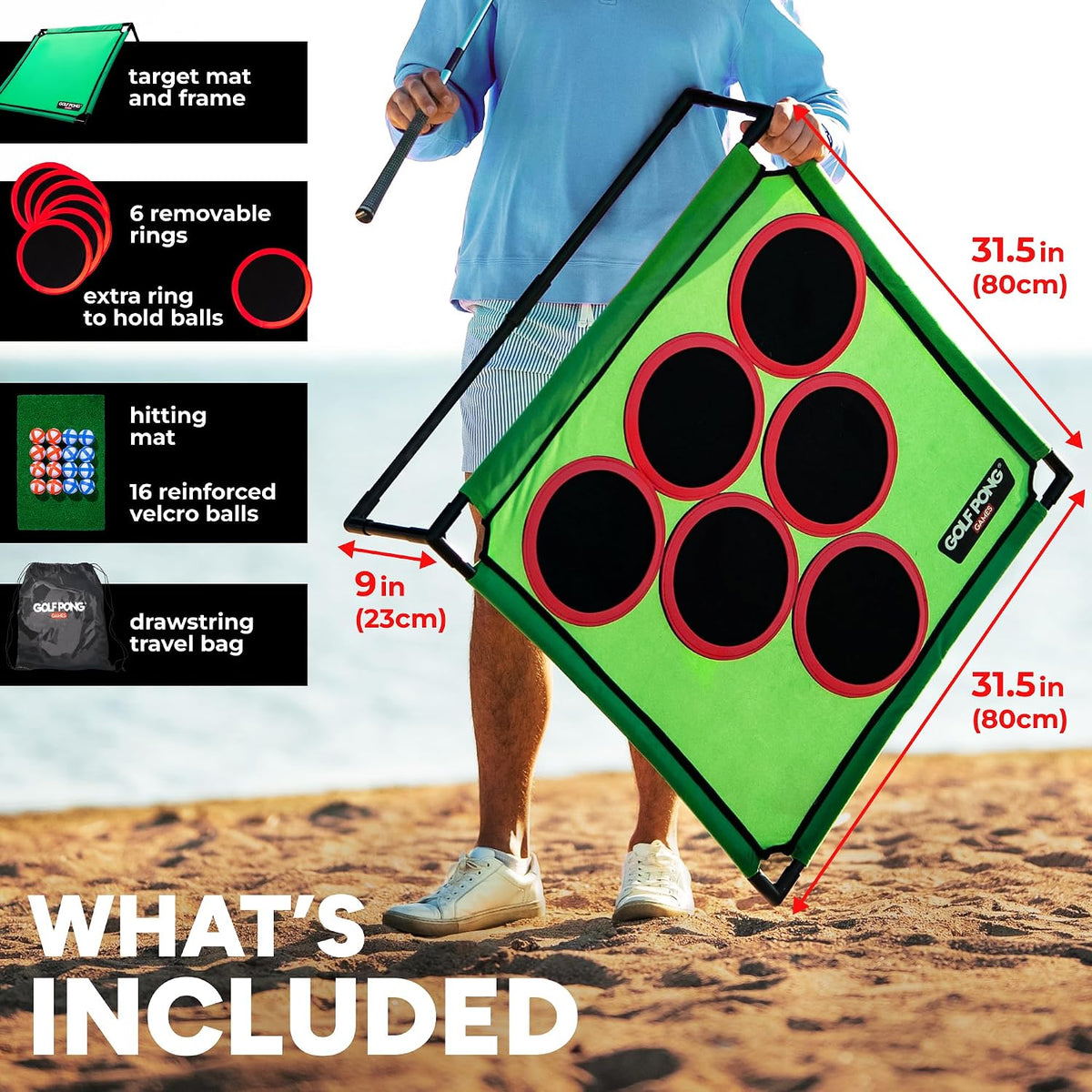 Golf Pong Chipping Game for Men Women Beginners and Kids 1 Board--Golf World-Golf World