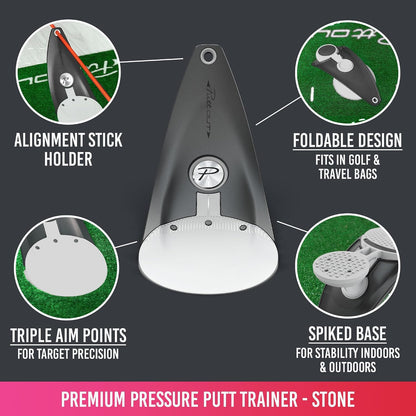 PuttOUT Premium Pressure Putt Trainer for Golf Putting Practice Stone--Golf World-Golf World