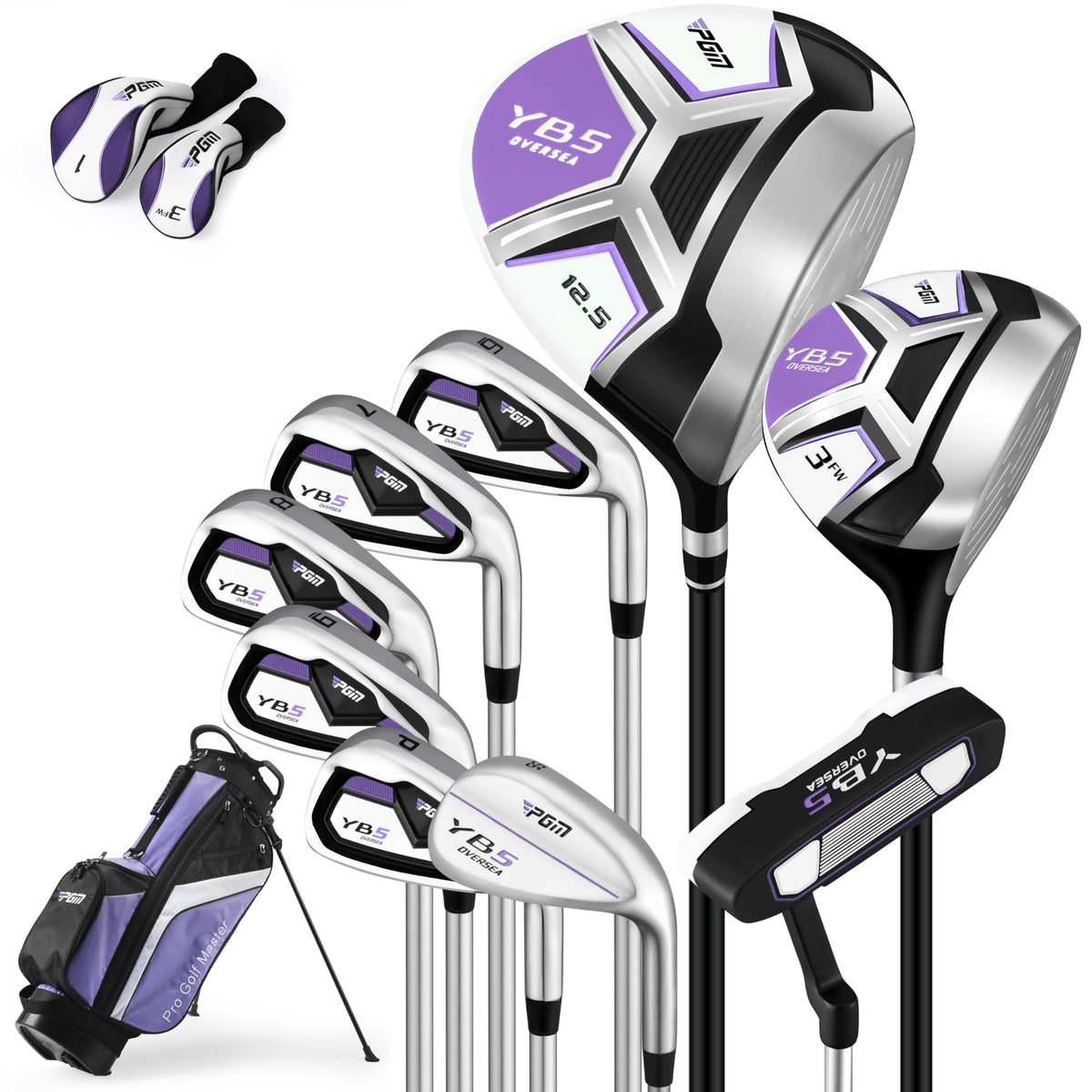 PGM 12 Piece Womens Golf Club Set for Beginners With Stand Bag Right Handed--Golf World-Size:12 Pieces-Style:Steel-Golf World