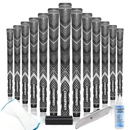 CHAMPKEY Professional Hybrid Golf Grips 13 Pack - Come with All Repair Kits - All Weather Performance and High Feedback Golf Club Grips